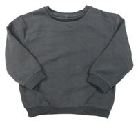 Tmavošedá žebrovaná oversize mikina Primark