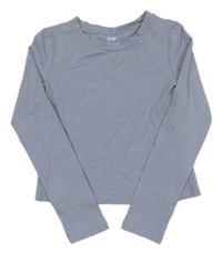 Modrošedé crop triko zn.H&M