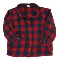 Červeno-tmavomodrá kostkovaná košile H&M