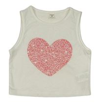 Bílý crop top se srdcem Shein