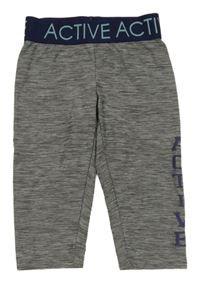 Šedo-bílé melírované elastické sportovní capri legíny Active Touch Kids 