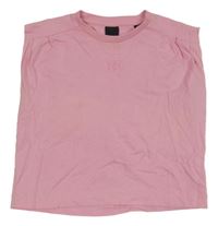 Světlerůžový crop top s výšivkou Nik&Nik