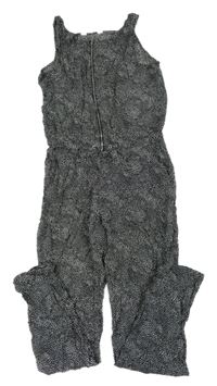 Černo-bílý vzorovaný kalhotový letní overal H&M