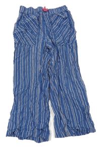 Tmavomodro-bílé pruhované lehké culottes kalhoty Alive