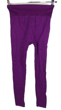 Dámské purpurové žebrované elastické legíny 