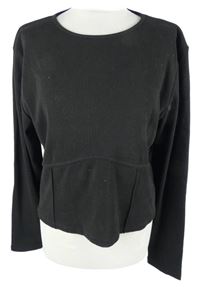 Nové - Dámské černé žebrované crop triko Boohoo 