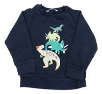 Tmavomodrá mikina s dinosaury M&S