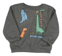 Šedá mikina s dinosaury Primark