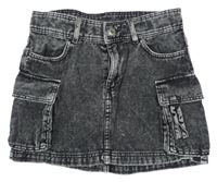 Šedá cargo riflová minisukně H&M