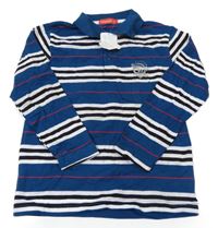 Nové - Petrolejové pruhované polo triko 