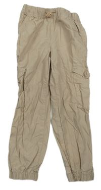 Světlebéžové cargo cuff plátěné kalhoty C&A
