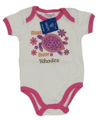 Nové - bílo-tmavorůžové body s beruškou 