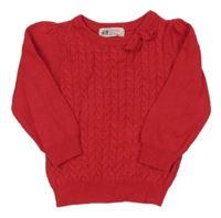 Tmavorůžový svetr s copánky H&M