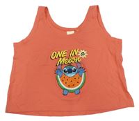 Jahodový crop top se Stitchem Disney