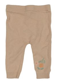 Světlerůžové pletené legíny s kytičkamni F&F