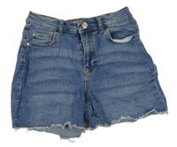 Modré riflové mid rise kraťasy Denim Co. 