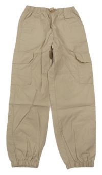 Světlebéžové cargo cuff plátěné kalhoty C&A