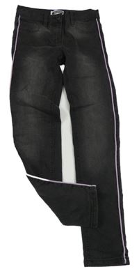 Černošedé skinny rifle s pruhem POCOPIANO