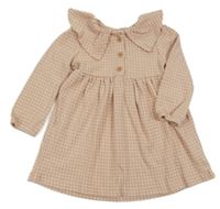 Růžovo-bílé kostkované šaty s límečkem a knoflíky George