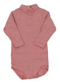 Jahodovo-bílé pruhované body s rolákem Petit Bateau