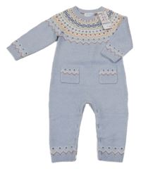 Nové - Světlemodrý pletený overal se vzorem Primark
