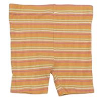 Oranžovo-barevné pruhované žebrované elastické kraťasy Primark