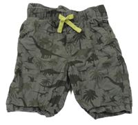 Khaki plátěné kraťasy s diny H&M