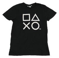 Černé tričko s tvary - PlayStation 