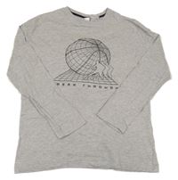 Šedé triko s míčem a postavami H&M