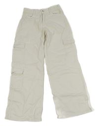 Bílé cargo wide leg rifle H&M