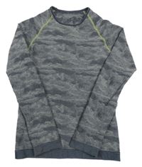 Šedé vzorované sportovní triko 