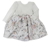 Bílé šaty s květovanou sukní H&M