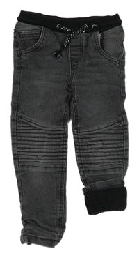 Šedé podšité skinny rifle s černým úpletovým pasem Impidimpi