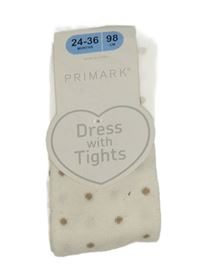 Nové - Bílé punčocháče s puntíky Primark