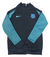 Černo-modrá fotbalová funkční propínací mikina s erbem a logem Nike