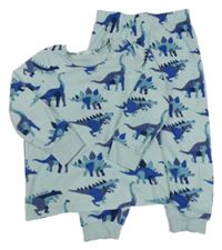 Světlemodré fleecové pyžamo s dinosaury M&S