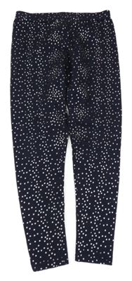 Tmavomodré puntíkaté zateplené legíny Primark