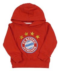 Červená fotbalová mikina s kapucí - FC Bayern Mnichov
