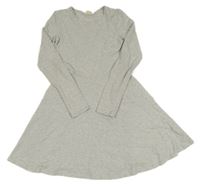 Světlešedé melírované bavlněné elastické šaty H&M