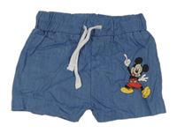 Modré plátěné kraťasy s Mickeym Disney