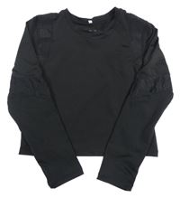 Černé funkční sportovní crop triko H&M