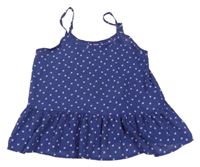 Tmavomodrý srdíčkovaný peplum top Y.F.K.