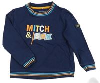 Tmavomodrá mikina s nápisem Mitch&Son