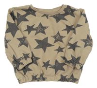 Béžová oversize mikina s hvězdičkami se smajlíky PRIMARK