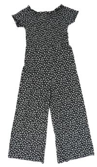 Černý květovaný culottes overal Page One Young