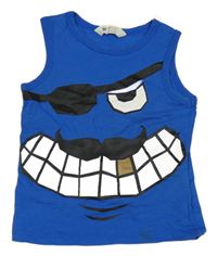 Modré tílko s obličejem H&M