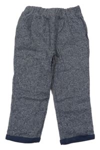 Tmavomodré melírované podšité chino kalhoty Primark