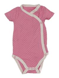 Růžovo-bílé puntíkaté zavinovací body Tchibo