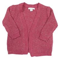 Tmavorůžovo-zlatý svetrový cardigan Primark