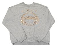Šedá melírovaná mikina s potiskem H&M